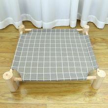 Load image into Gallery viewer, Wood Frame Small Dog Cat Sleep Bed Raised Pet Lounge Removable Hammock
