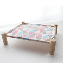 Load image into Gallery viewer, Wood Cat Bed Lounger Sleep Pet Cat Raised Hammock
