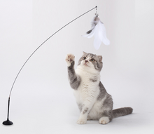 Load image into Gallery viewer, Funny Cat Kitten Pet Teaser Stick Feather Wire Chaser

