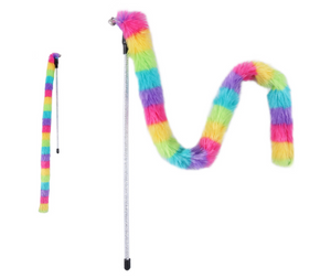 Funny Cat Toy Kitten Pet Stick Rainbow Interactive Play Wand