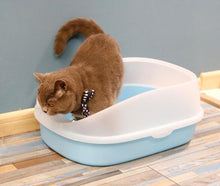 Load image into Gallery viewer, Cat Litter Tray and Scoop High Rim Toilet Pan Box Blue

