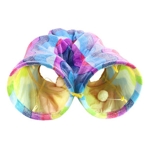 Collapsible Rainbow Cat Crinkle Play Tunnel