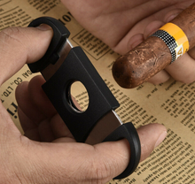 Load image into Gallery viewer, Cigar Cutter Stainless Steel Double Blades Guillotine Knife Pocket Scissors
