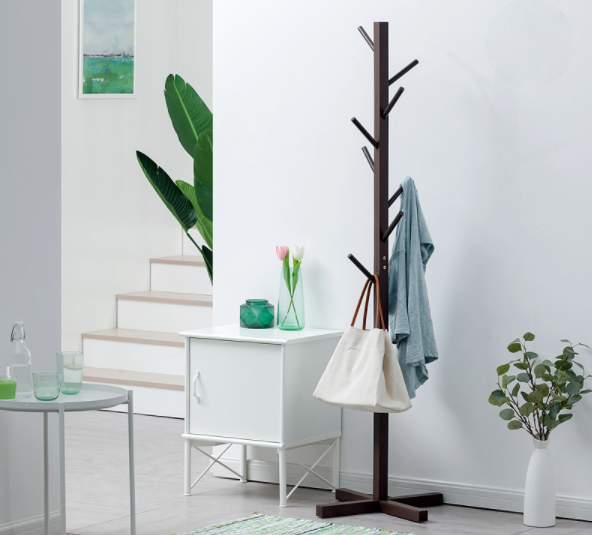 Coat Rack Wooden Brown Color