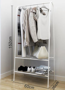 Modern Coated White Steel Garment Cloth Rack