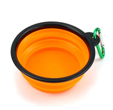 Load image into Gallery viewer, Collapsible Pet Water Bowl with hook Clip Orange
