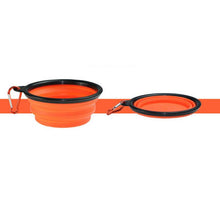 Load image into Gallery viewer, Collapsible Pet Water Bowl with hook Clip Orange
