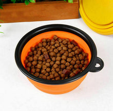 Load image into Gallery viewer, Collapsible Pet Water Bowl with hook Clip Orange
