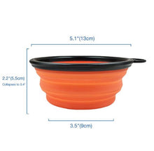 Load image into Gallery viewer, Collapsible Pet Water Bowl with hook Clip Orange
