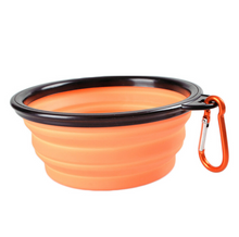 Load image into Gallery viewer, Collapsible Pet Water Bowl with hook Clip Orange
