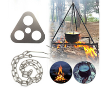 Load image into Gallery viewer, Camping Tripod Cooking Grill Hanging Pot Holder Open Fire Hanger Tool

