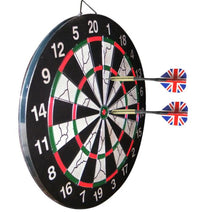Load image into Gallery viewer, 18&quot; Dart Target Board 2-Sided Flocked with 6 Flights Darts
