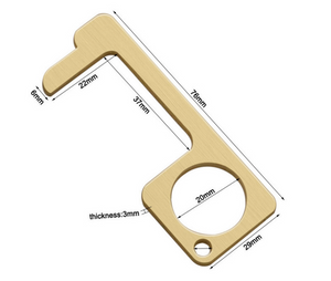 Clean Opener Handle Key Non-Contact Keychain Stylus EDC Door Opener