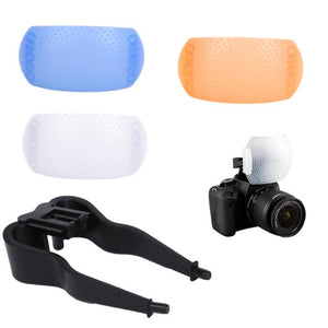3 Color Flash Diffuser Cover Kit Softbox for Canon Nikon Pentax