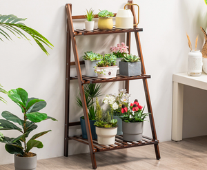 3 Tier Outdoor Bamboo Rack Stand Display Flower Pot Shelf
