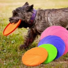 Load image into Gallery viewer, Rubber Frisbee Toy Soft Chew Bite Flying Discs Training Interactive 18cm

