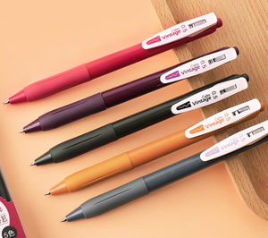 Gel Pen 0.5mm 5PCS Black Grey Camel Red Purple 5 Color
