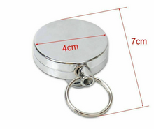 Load image into Gallery viewer, Extendable Metal Wire Steel Cord Wire Retractable Key Chain 65cm
