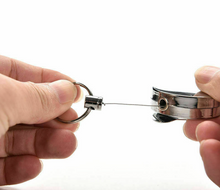 Load image into Gallery viewer, Extendable Metal Wire Steel Cord Wire Retractable Key Chain 65cm
