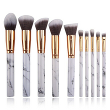 Load image into Gallery viewer, Marble Makeup Brushes Set 10 Pcs Foundation Cream Face Powder Blush Concealer Eyeshadow Brush
