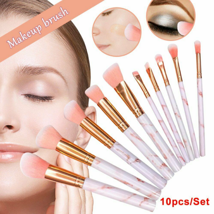 Marble Makeup Brushes Set 10Pcs