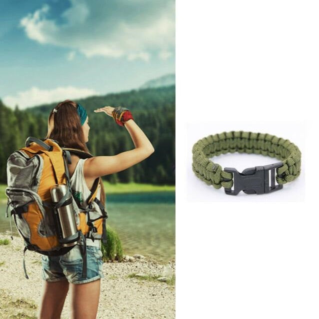 Survival Outdoor Buckle Rope Paracord Bracelet For Camping Hiking