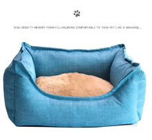 Load image into Gallery viewer, Pet Basket Bed with Fleece Soft Comfy Fabric Washable Cushion
