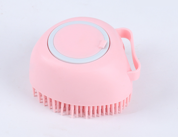 Pet Bath Brush Shampoo Dispenser For Dog Cat Silicone Scrubber Tool