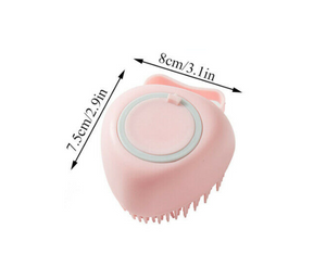 Pet Bath Brush Shampoo Dispenser For Dog Cat Silicone Scrubber Tool