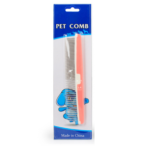Pet Dog Cat Metal Double Row Teeth Brush Grooming Hair Comb