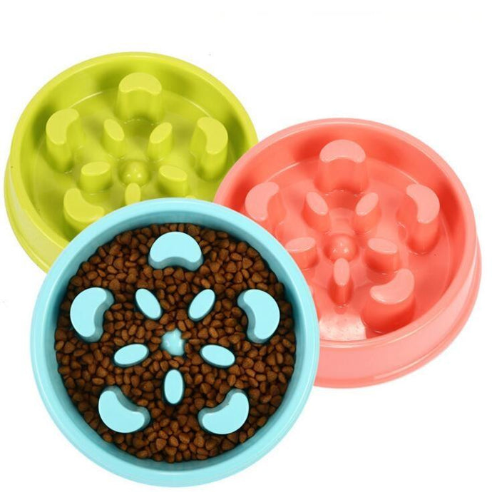 Slow Feed Dog Bowl Pet Feeder Healthy Diet