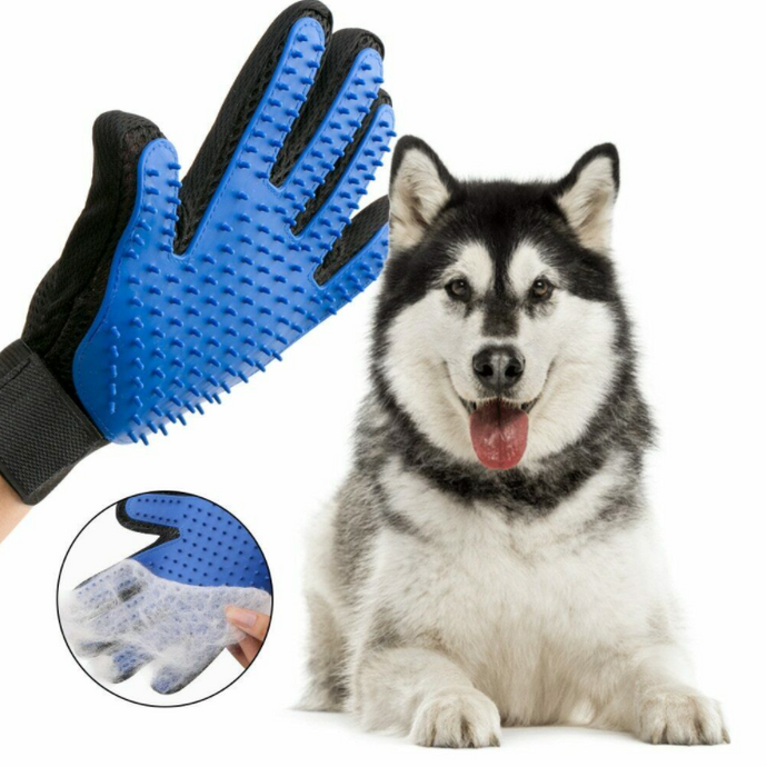 Pet Dog Cat Grooming Glove Deshedding Brush Fur Remover Mitt Left Hand