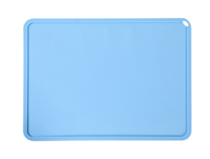 Silicone Pet Feeding Food Mat Waterproof Non-slip Dog Cat Bowl Placemat Light Blue