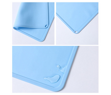 Load image into Gallery viewer, Silicone Pet Feeding Food Mat Waterproof Non-slip Dog Cat Bowl Placemat Light Blue
