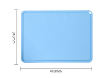Load image into Gallery viewer, Silicone Pet Feeding Food Mat Waterproof Non-slip Dog Cat Bowl Placemat Light Blue
