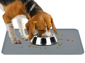 Silicone Pet Feeding Food Mat Waterproof Non-slip Dog Cat Bowl Placemat Grey