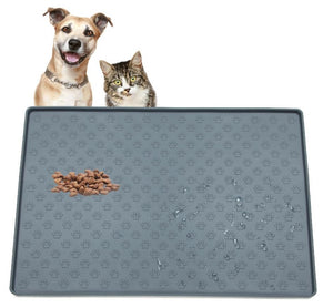 Silicone Pet Feeding Mat Waterproof Dog Food Mat with Raised Edge