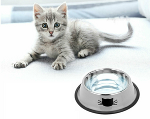 Anti Slip Stainless Steel Dog Cat Feeding Feeder Food Water Bowl