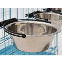 Load image into Gallery viewer, Hanging Bowl For Crate Cages Coop Dog Stainless Steel
