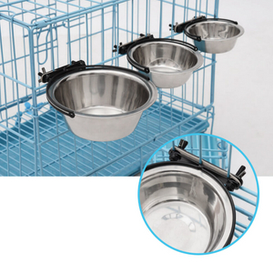 Hanging Bowl For Crate Cages Coop Dog Stainless Steel L