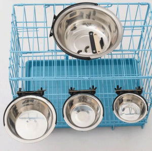 Hanging Bowl For Crate Cages Coop Dog Stainless Steel L