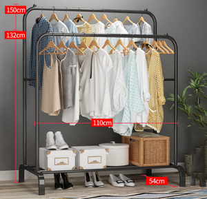 Garment Shelf Metal Display Stand Double Rod