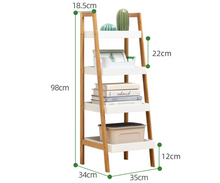 Load image into Gallery viewer, 4 Tier Storage Shelf Bamboo Display Shelving Unit Kitchen Storage Rack
