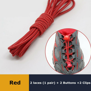 1Pair Locking Shoe Laces Unisex Red