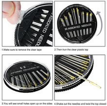 Load image into Gallery viewer, Hand Sewing Needles ASSORTED SIZES Big Eye Set
