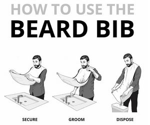 Men Facial Hair Beard Trimmings Catcher Whiskers Bib Shaving Apron Cape Cloth