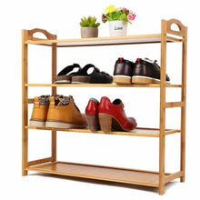 Load image into Gallery viewer, Bamboo Shoe Rack 4 Tier
