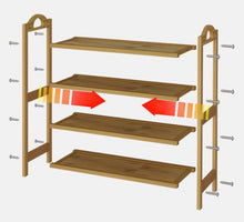 Load image into Gallery viewer, Bamboo Shoe Rack 4 Tier
