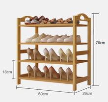 Load image into Gallery viewer, Bamboo Shoe Rack 4 Tier
