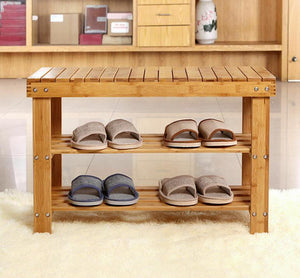 Shoe Bench Footstool Shelf